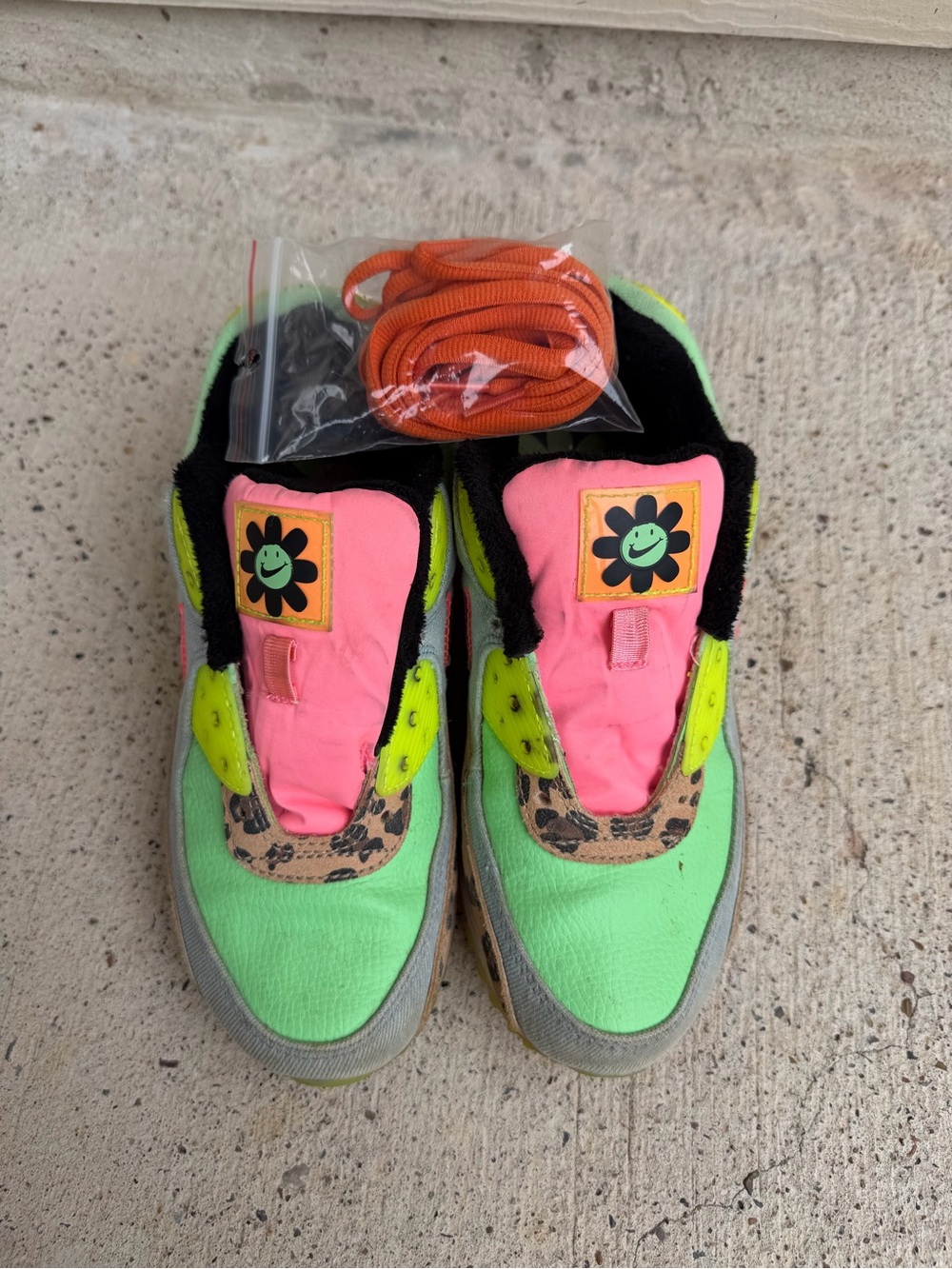 Nike Air Max 90 LX Illusion Green Denim Leopard Womens Size 9 CW3499 - Picture 1 of 12
